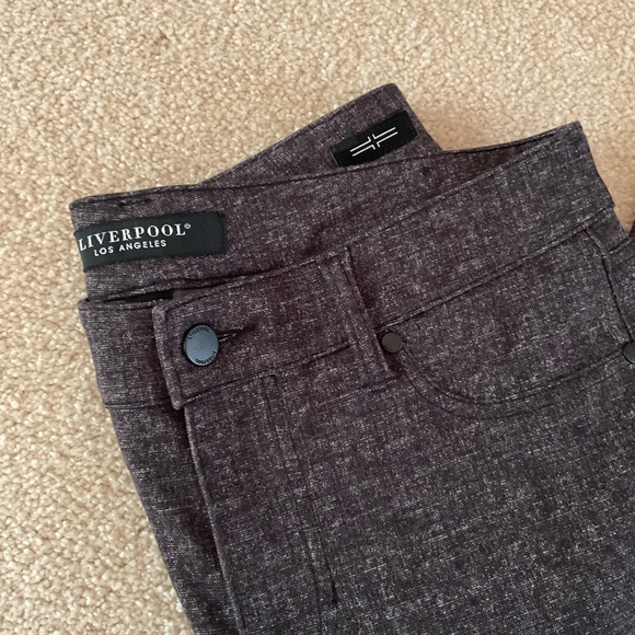 Liverpool Amelia Printed Gray Tweed Leggings, Size 10 - Picture 3 of 14